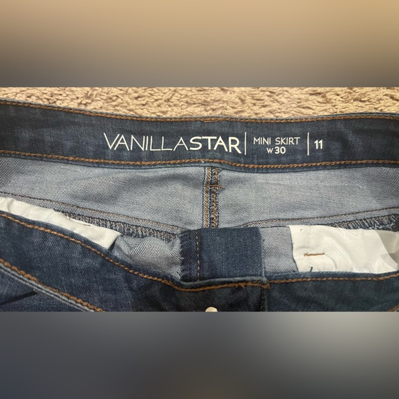 Vanilla Star Dark Blue Distressed Mini Skirt - Picture 2 of 4